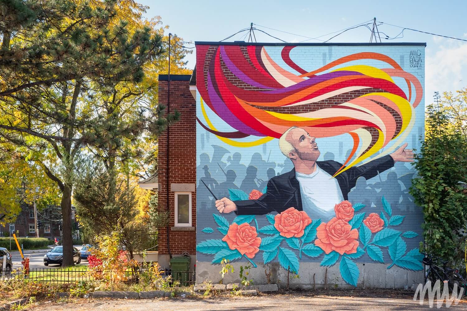 The mural honoring Yannick Nézet-Séguin is located on rue Berri in Ahuntsic-Cartierville.  (Photo: Olivier Bousquet)