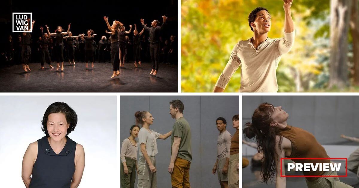 Top row: Moving Parts (Images courtesy of Dusk Dances & Laurel MacDonald); Bottom row (l-r): Denise Fujiwara (Photo: Denise Grant); Images from rehearsals of Moving Parts (Photos courtesy of Denise Fujiwara)