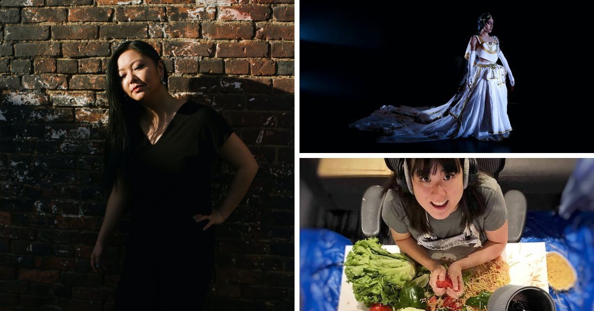 L-R (clockwise): Pianist Vicki Chow; Composer & performer Bijuriya (Jonathan Goulet); Foley artist Michelle Hwu (Photos courtesy of Open Ears)