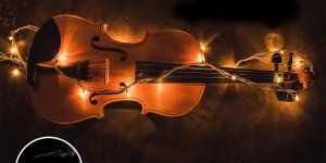 Stylized image of a violin