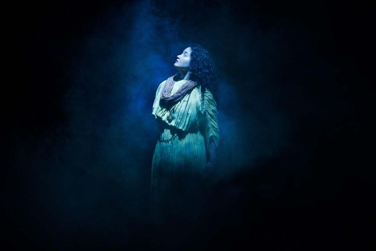 Cynthia Jimenez-Hicks as Philharmonous in the Stratford 2024 production of Cymbeline (Photo: David Hou)