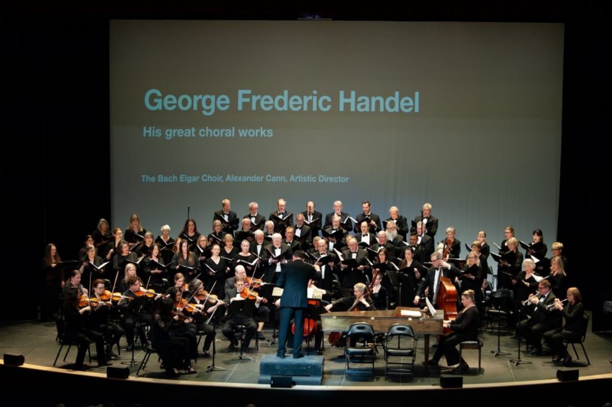 The Bach Elgar Choir with conductor Alexander Cann (Photo courtesy of the Bach Elgar Choir)