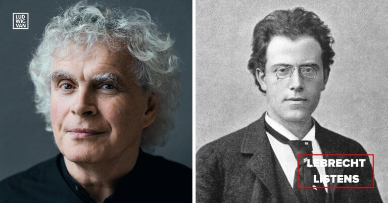 L: Conductor Sir Simon Rattle (Photo: Oliver Helbig); R: Gustav Mahler at Hamburg Opera, 1892 (Photo: Adolph Kohut/public domain)